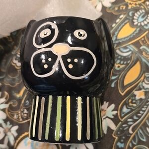 ❤️10/$40 New Threshold Black and Yellow Cat Small Plant Holder